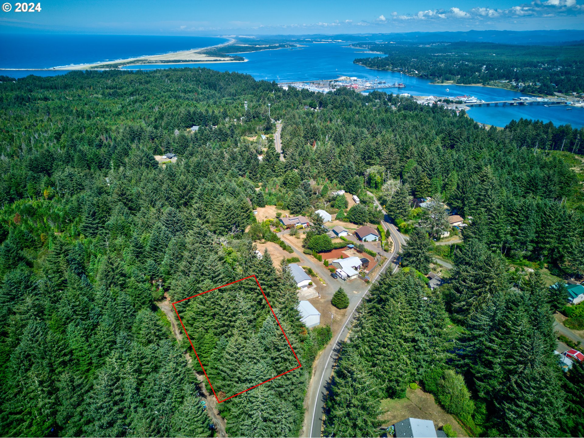 a view of yard with ocean view