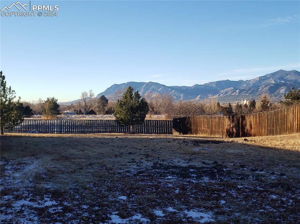 a view of outdoor space with mountain view