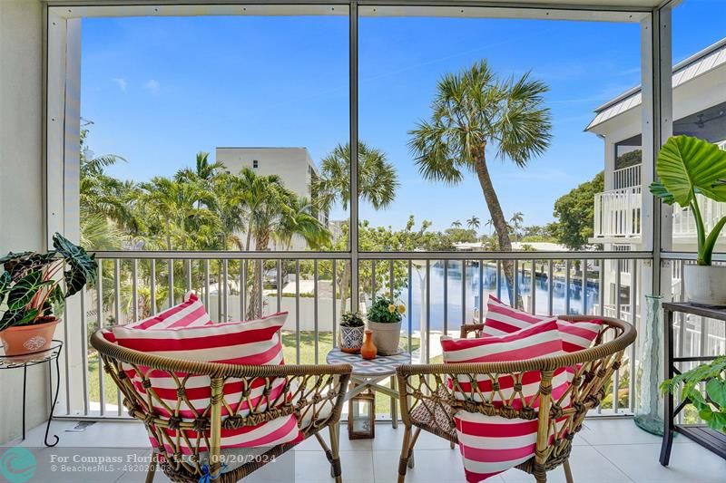 Welcome home!  This is your wide water view from the screened in balcony