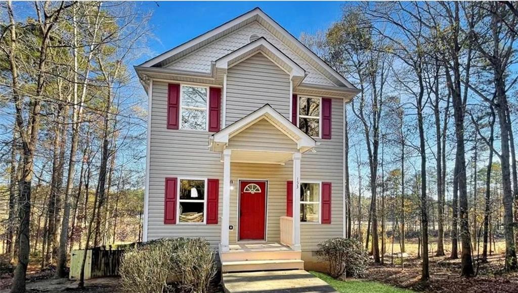 a front view of a house