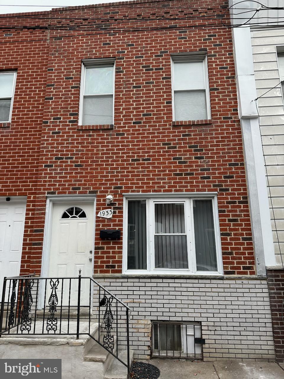 front view of a brick house