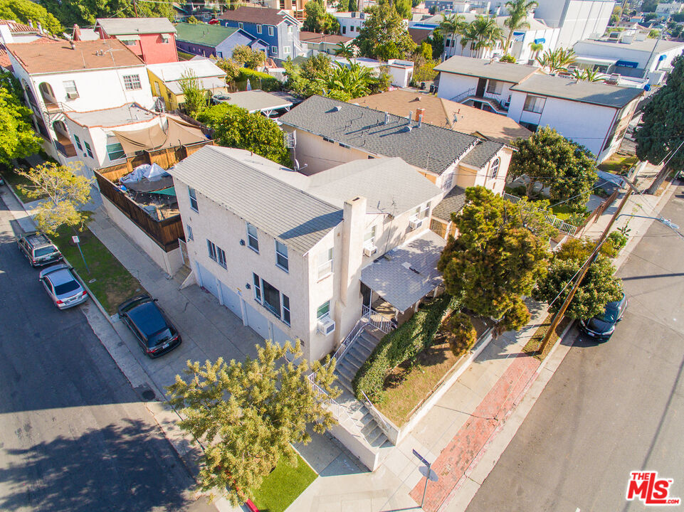 an aerial view of a house