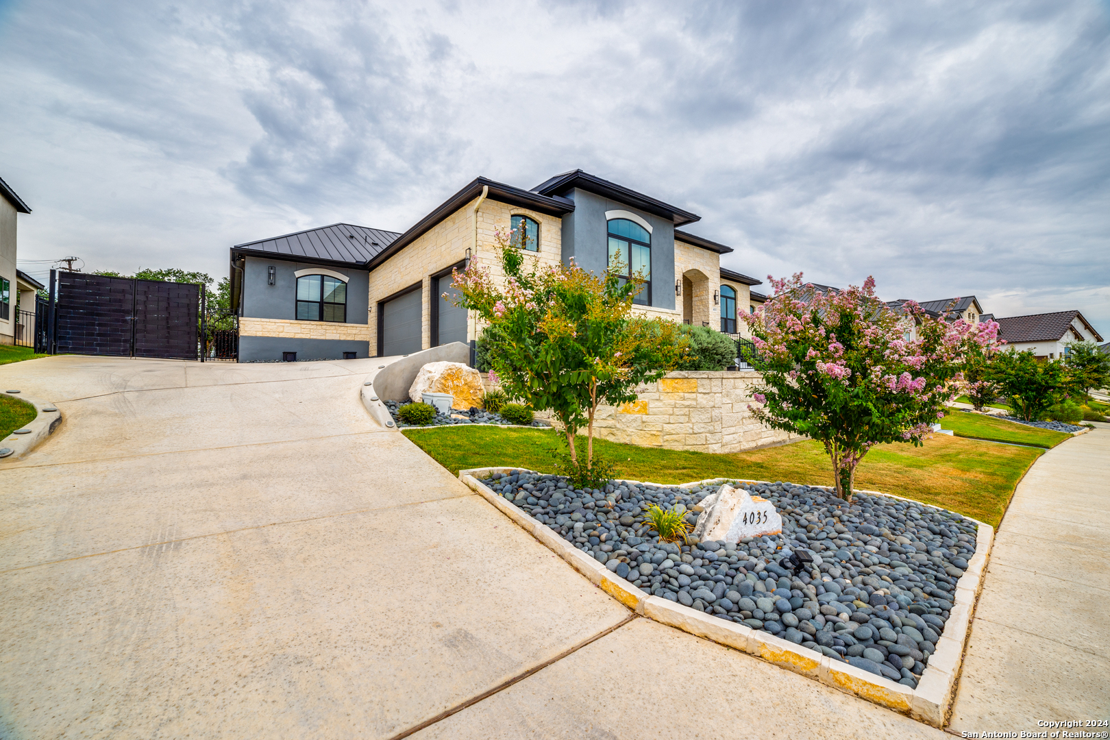 a front view of house with a yard