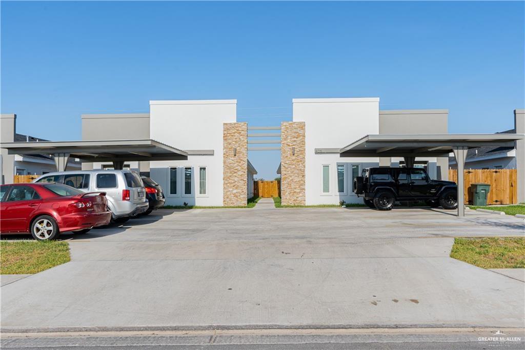 a car parked in front of a building