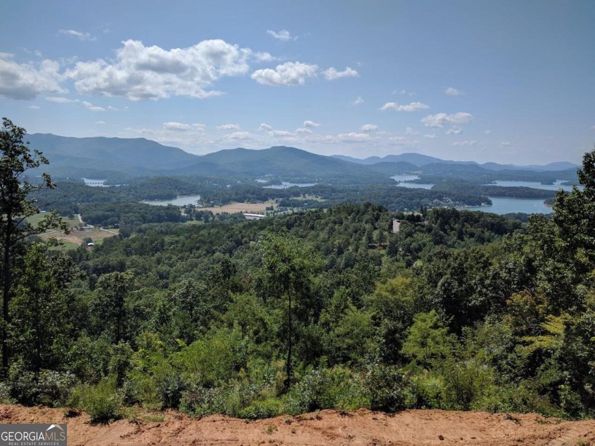 a view of mountain and city view