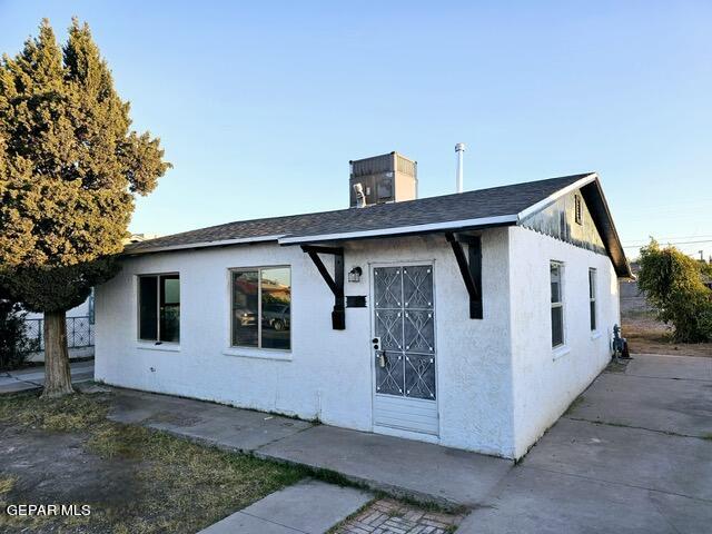 a front view of a house with windows