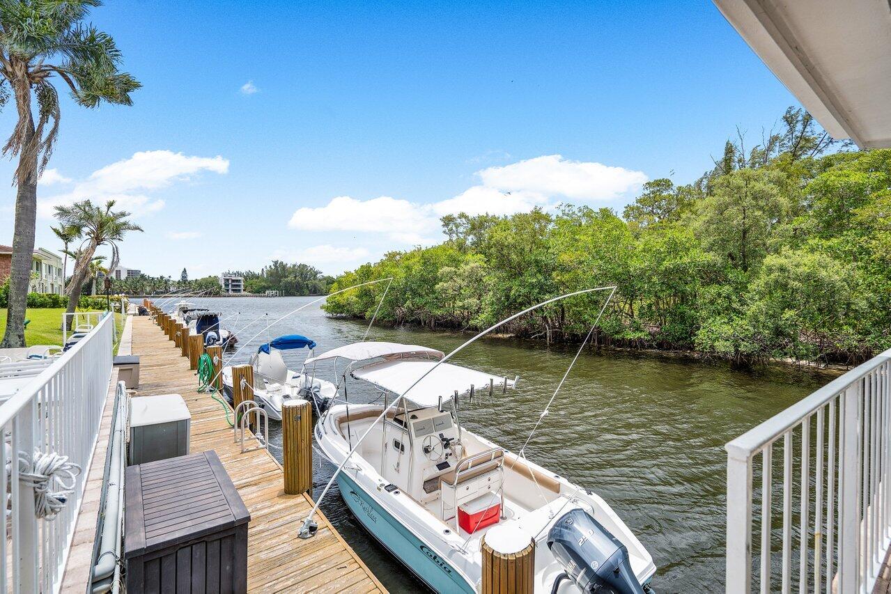 a view of a lake with a deck