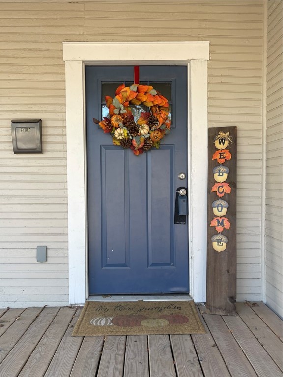 a view of entryway door