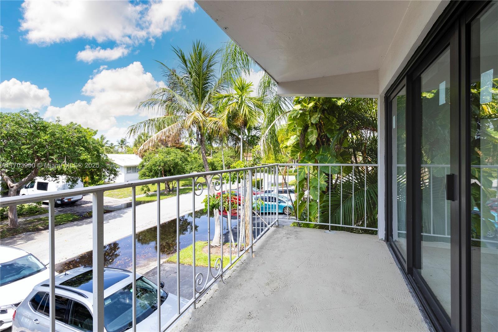 a view of a balcony