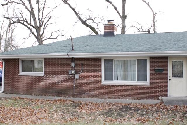 a front view of a house