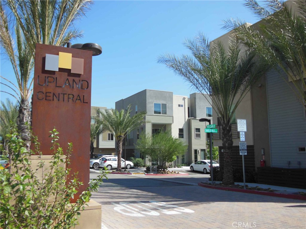 a front view of a building with street view