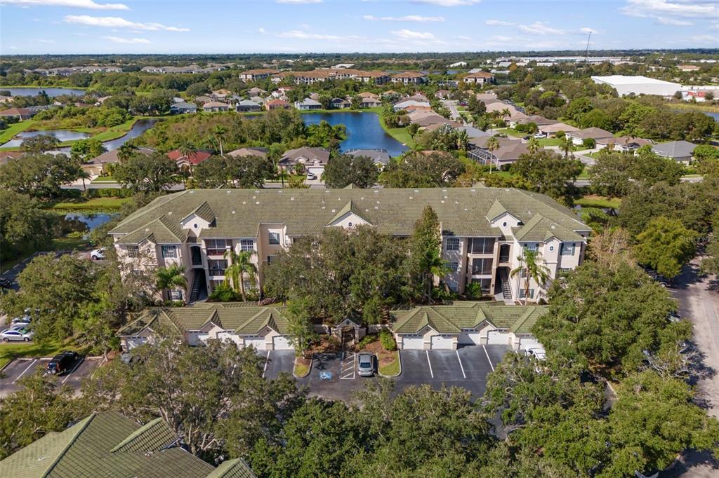 an aerial view of multiple house