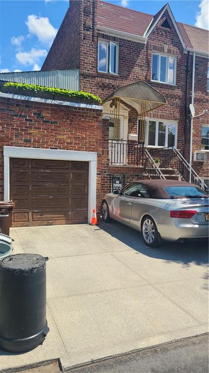 a car parked in front of a building