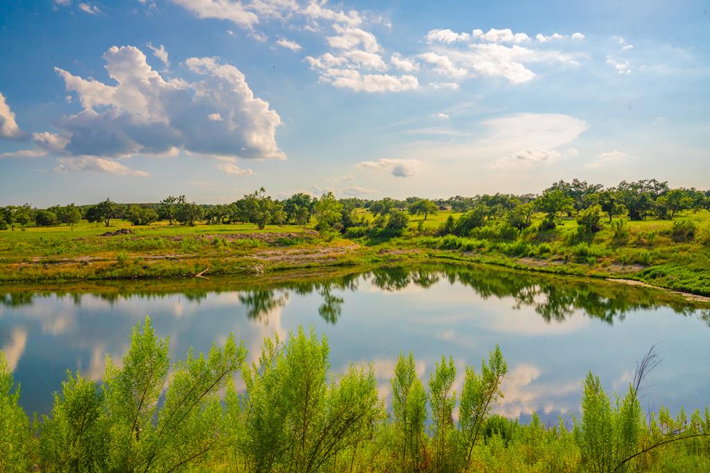 a view of a lake in front of house