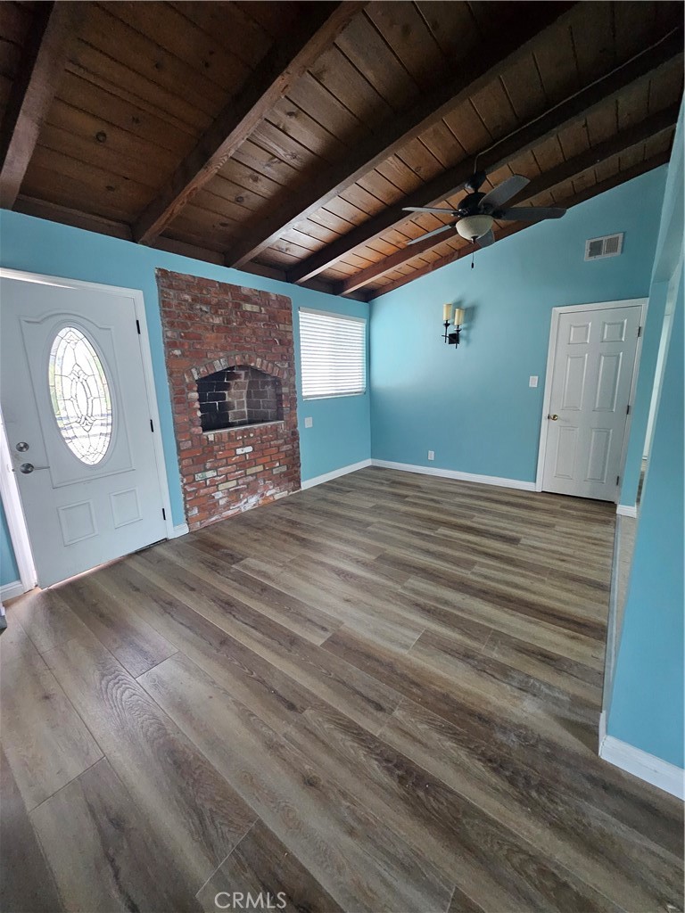 a view of a livingroom with a fireplace