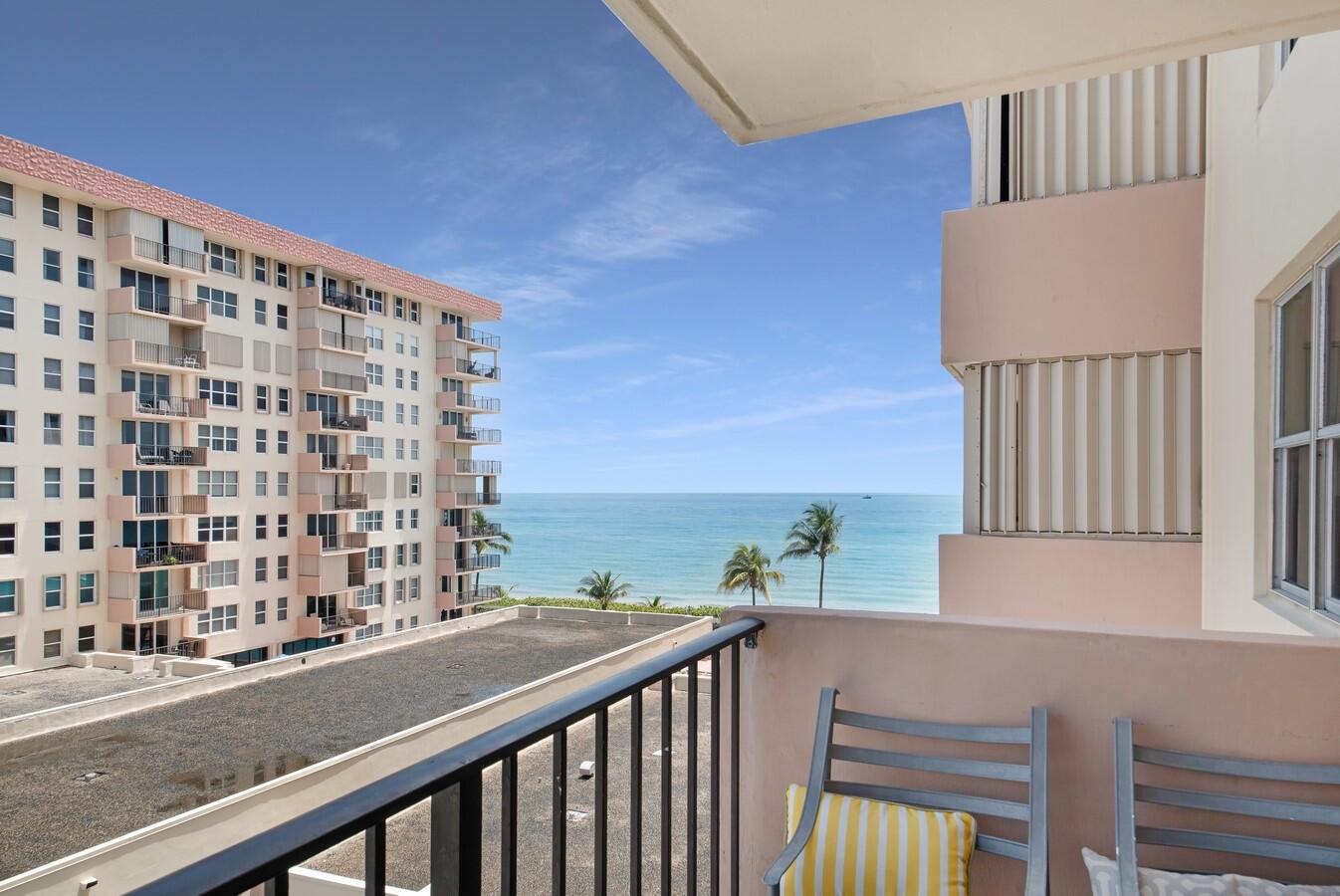 a view of a balcony and an outdoor space