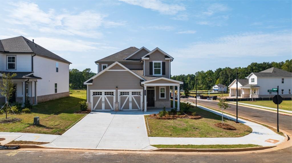 a house view with a garden space