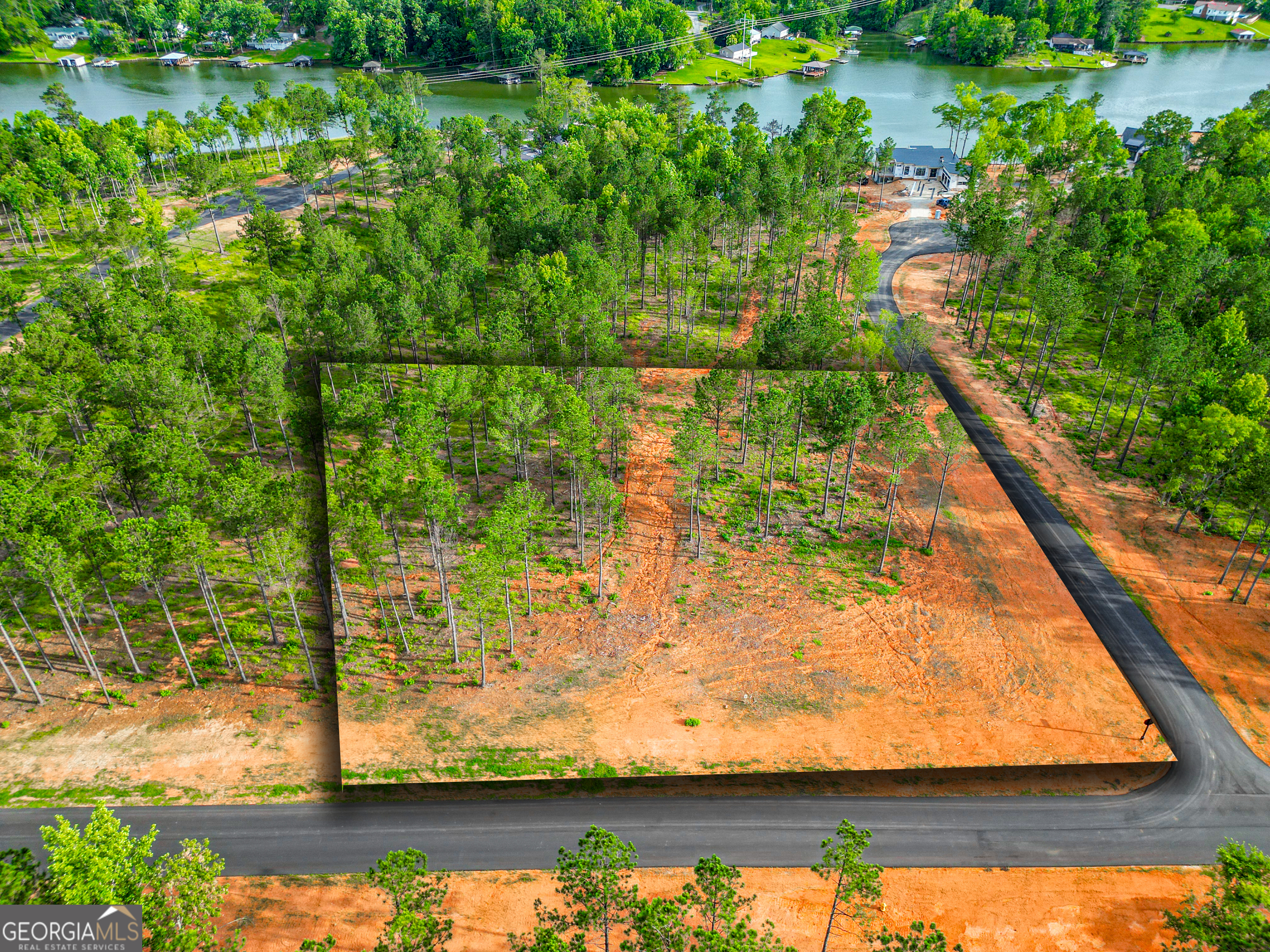 a view of lake from a balcony