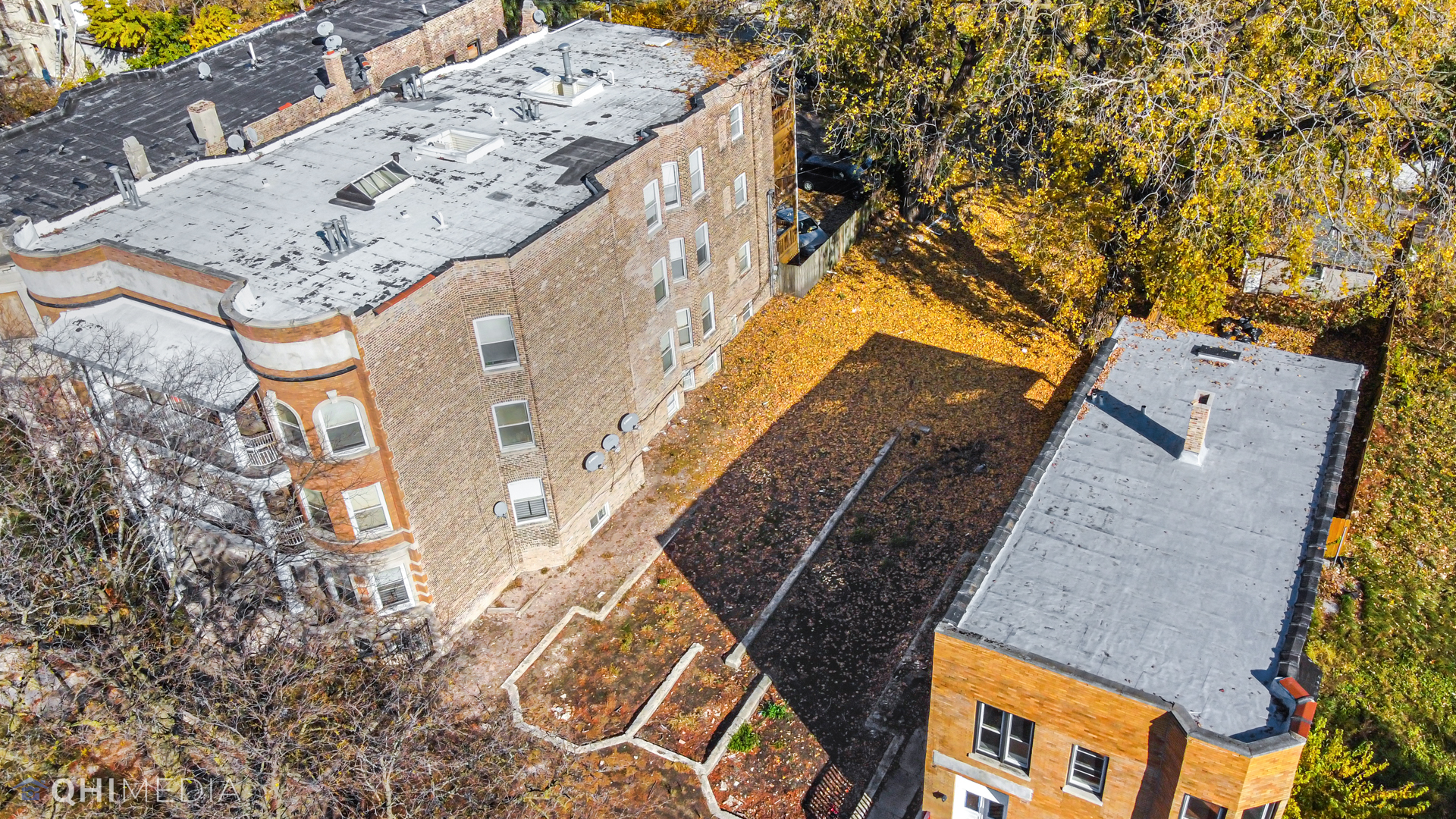 an aerial view of a house