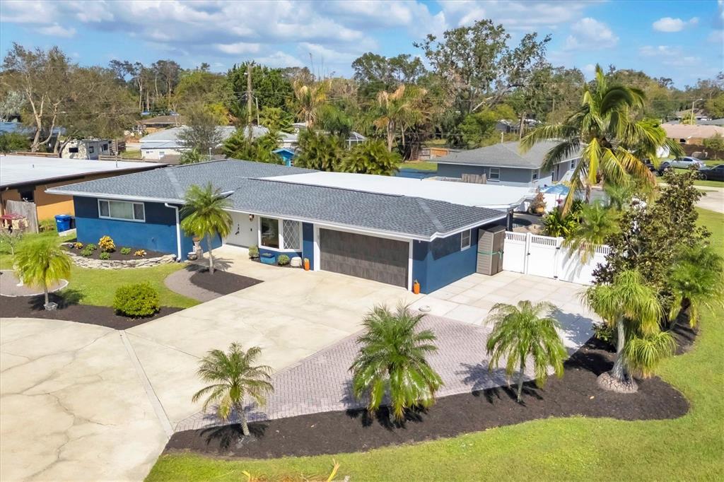 an aerial view of a house