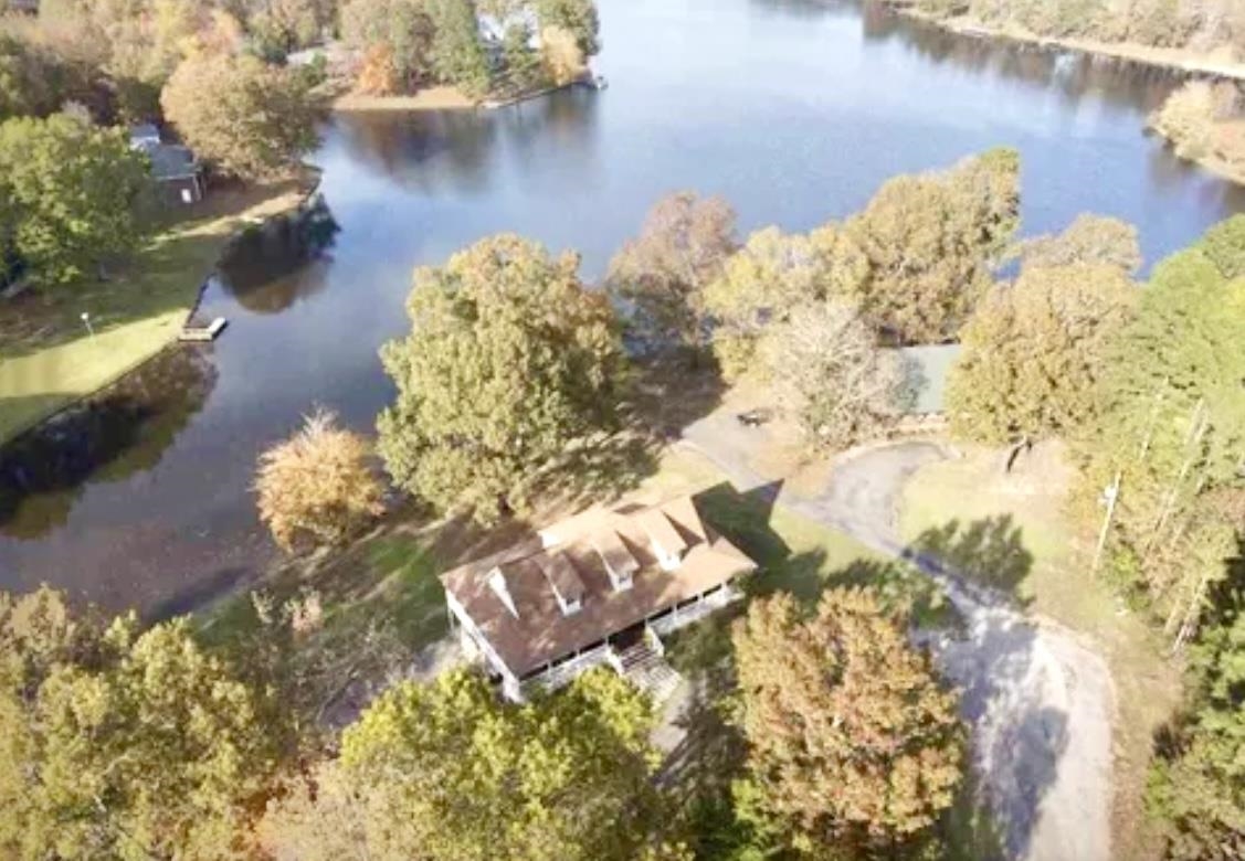 Aerial of house with a water view