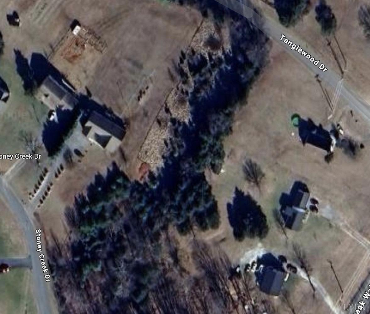 Ariel View of Wooded Lot 1 Stoney Creek and Tanglewood Drive