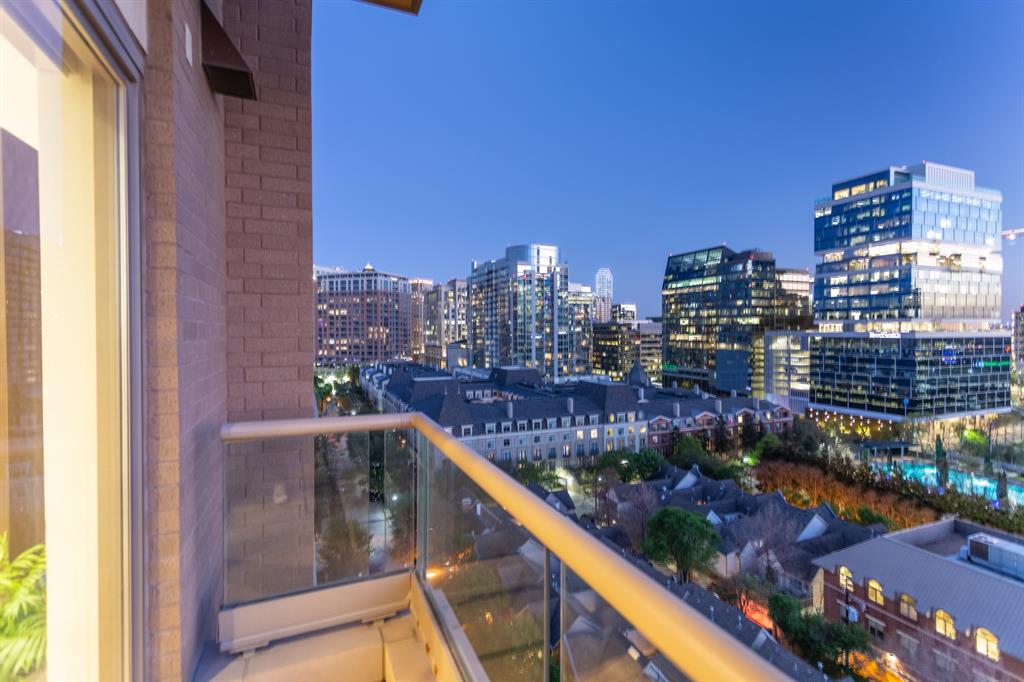 a city view from a balcony