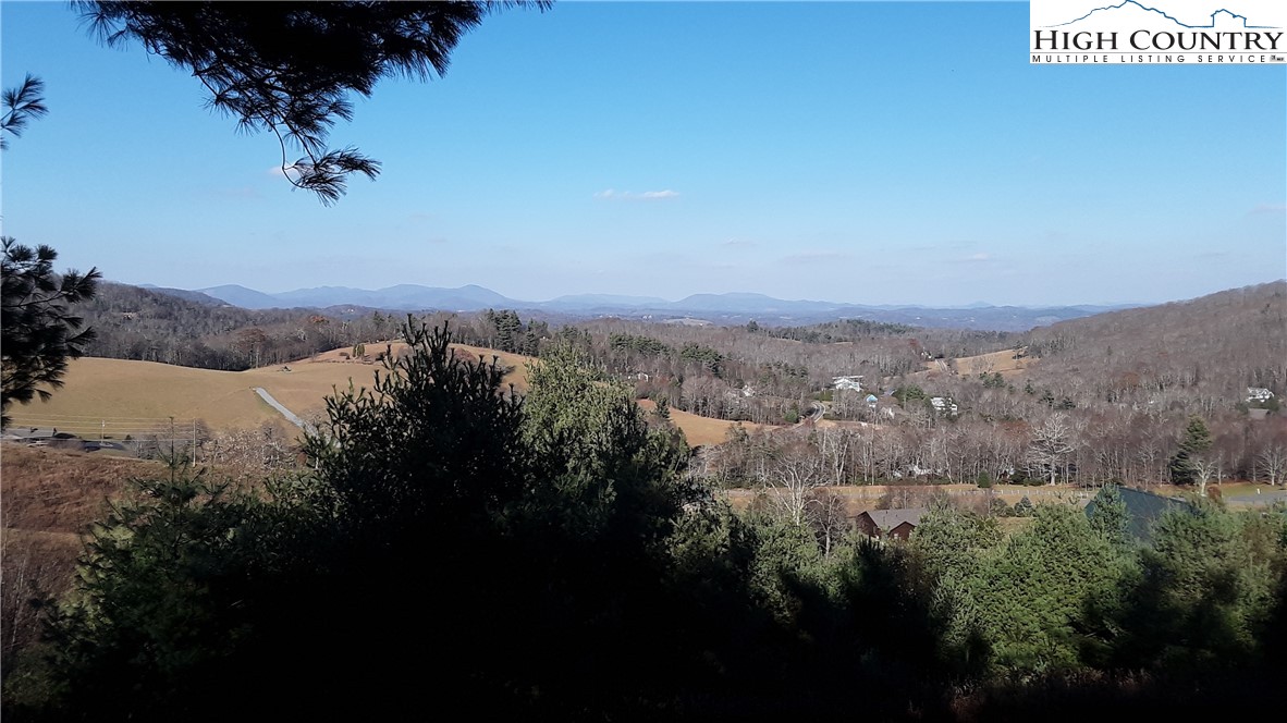 an aerial view of mountain with trees around