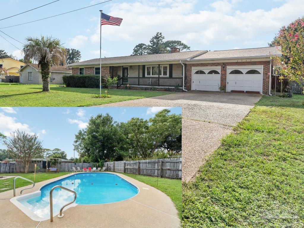 a view of a house with a swimming pool