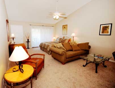 a living room with furniture a lamp and a chandelier