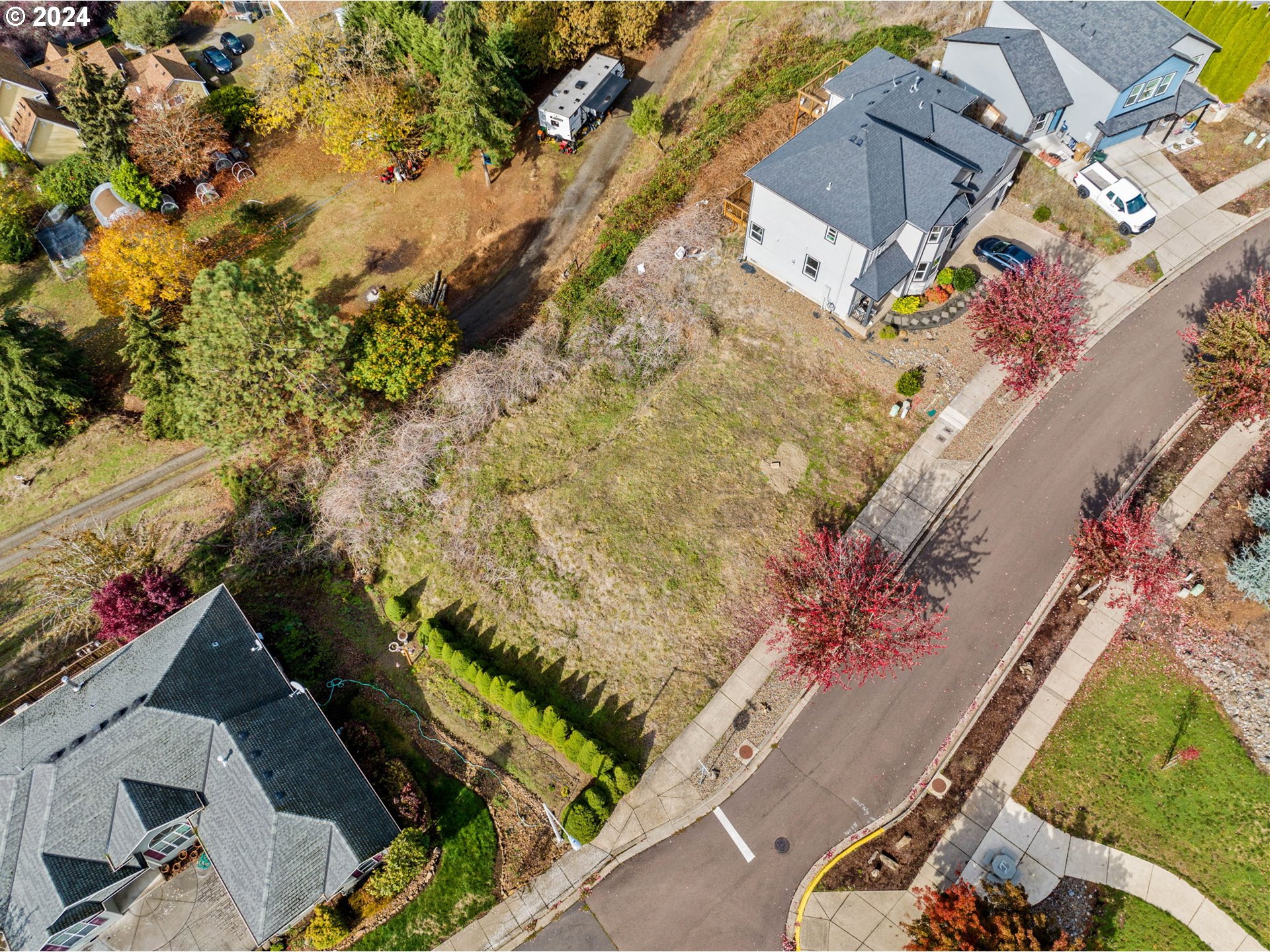 an aerial view of a house