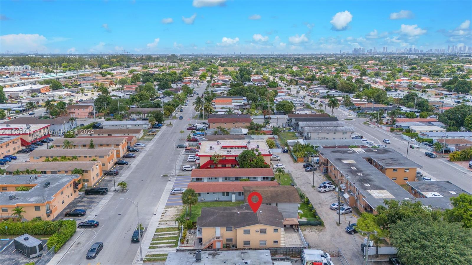 an aerial view of a city