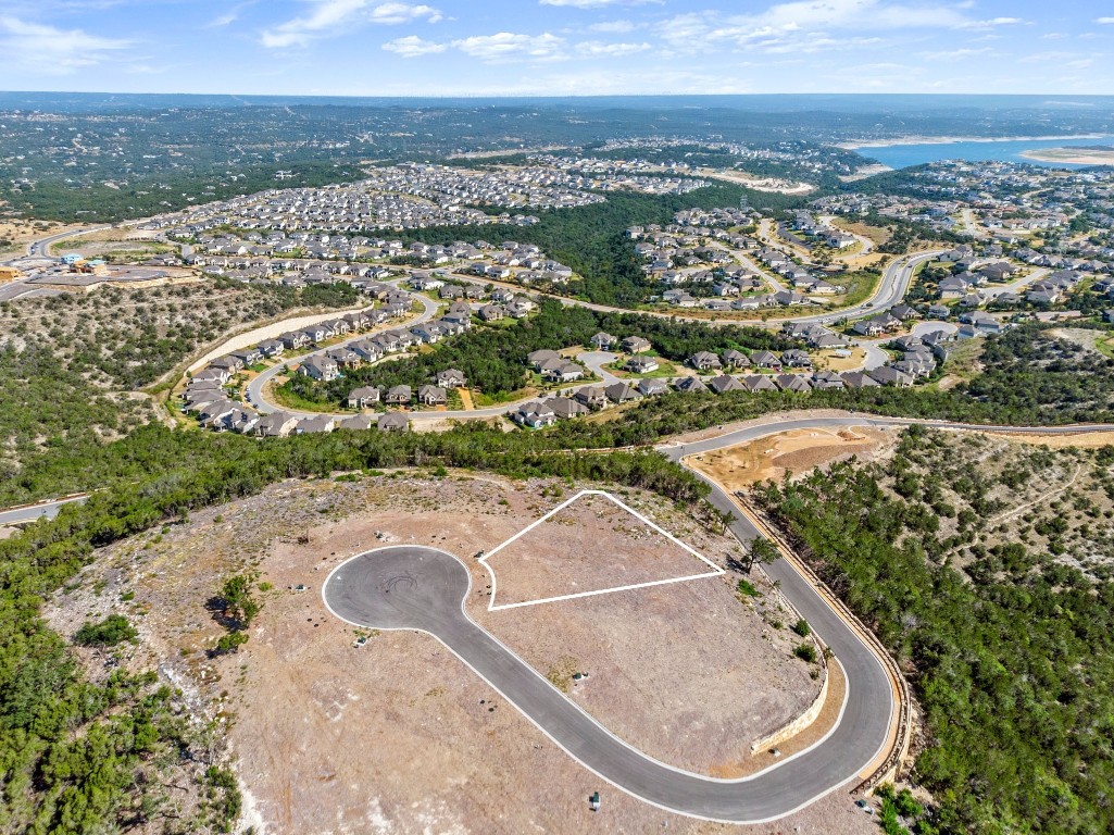 an aerial view of a house