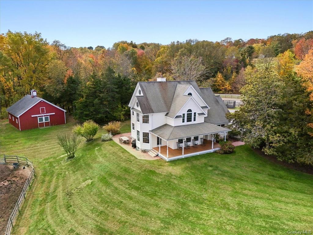 an aerial view of a house