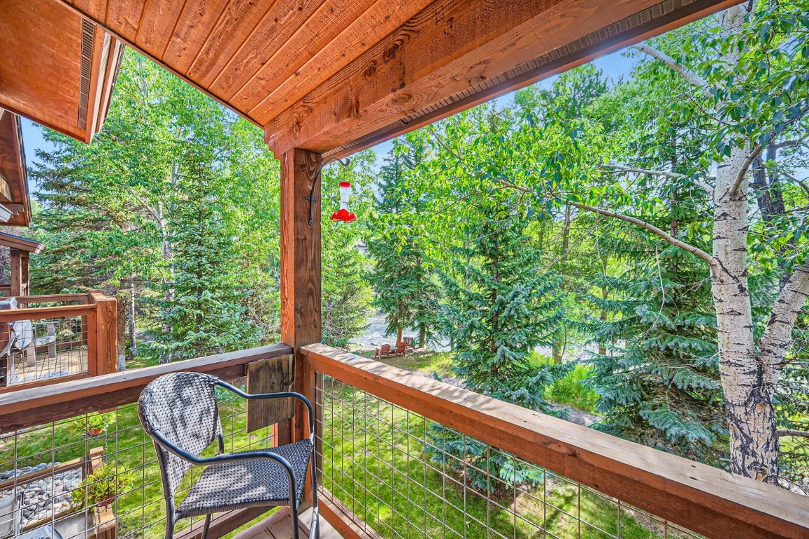 a view of a chair in balcony