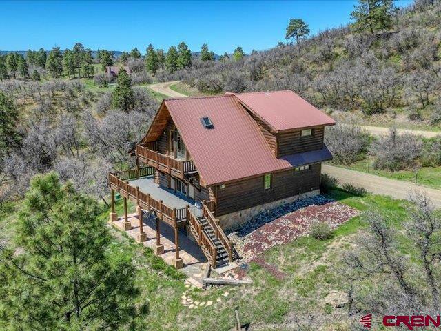 an aerial view of a house