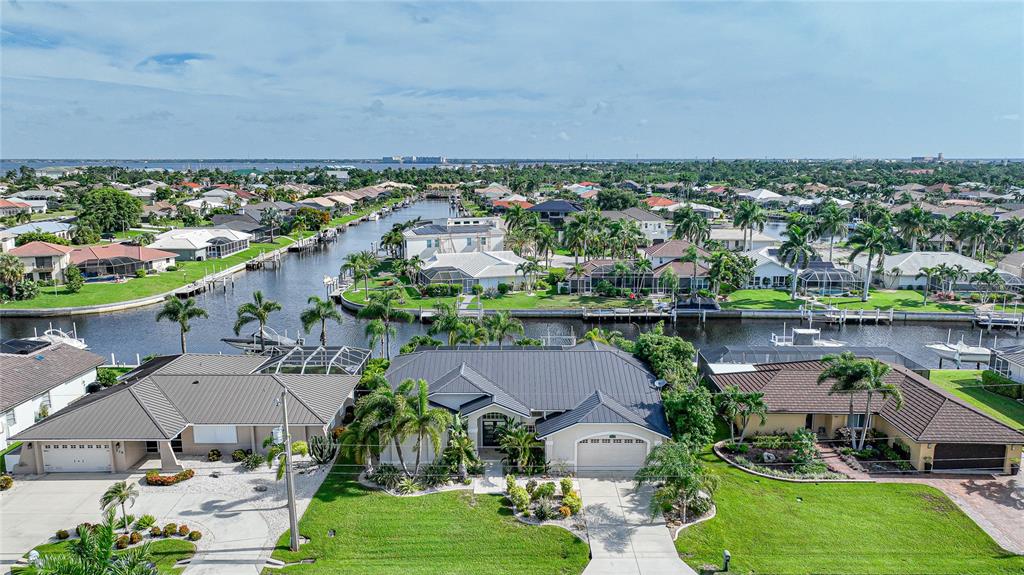 an aerial view of a city with houses