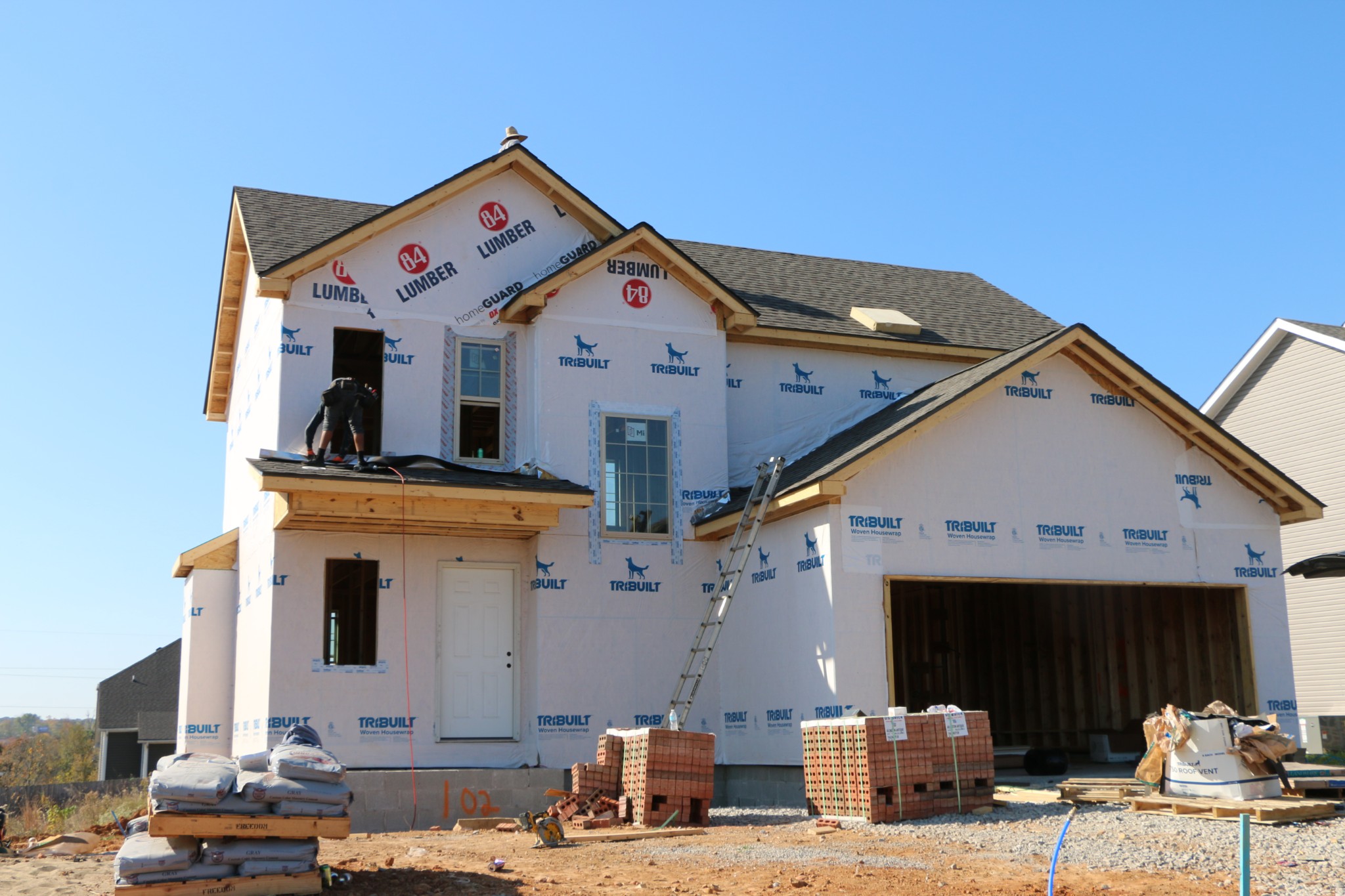 a front view of a house with entertaining space