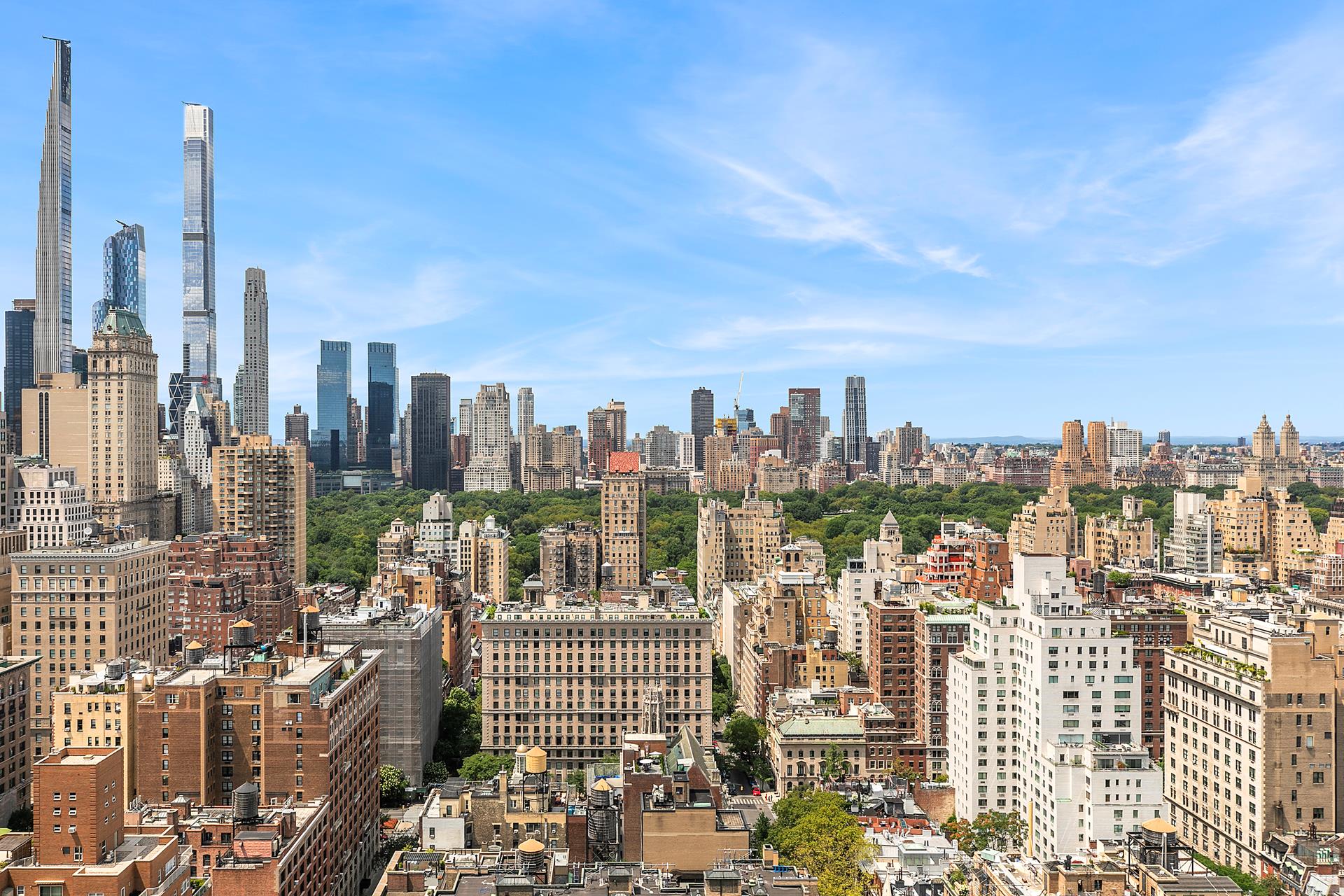 a view of a city with tall buildings