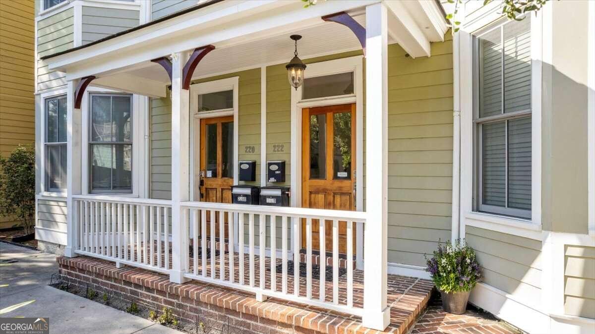 a view of a house with a porch