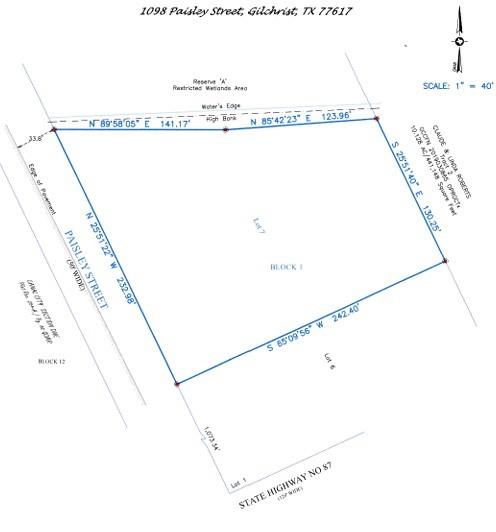 Survey location of the lot #1098