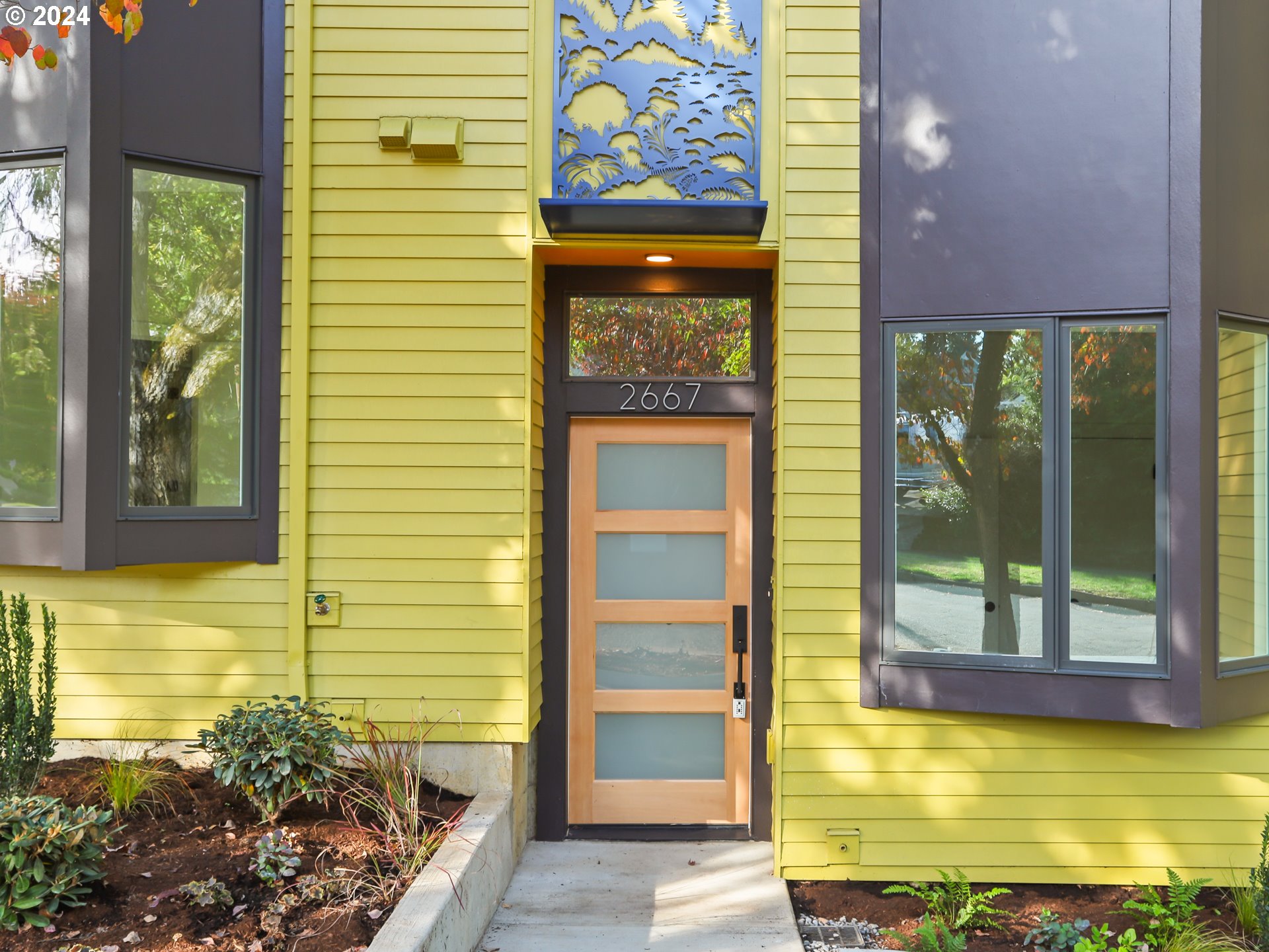 a view of a entryway door front of house