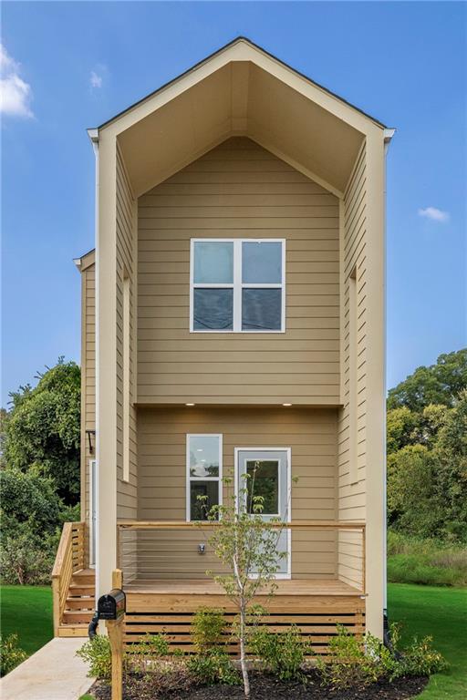 a front view of a house