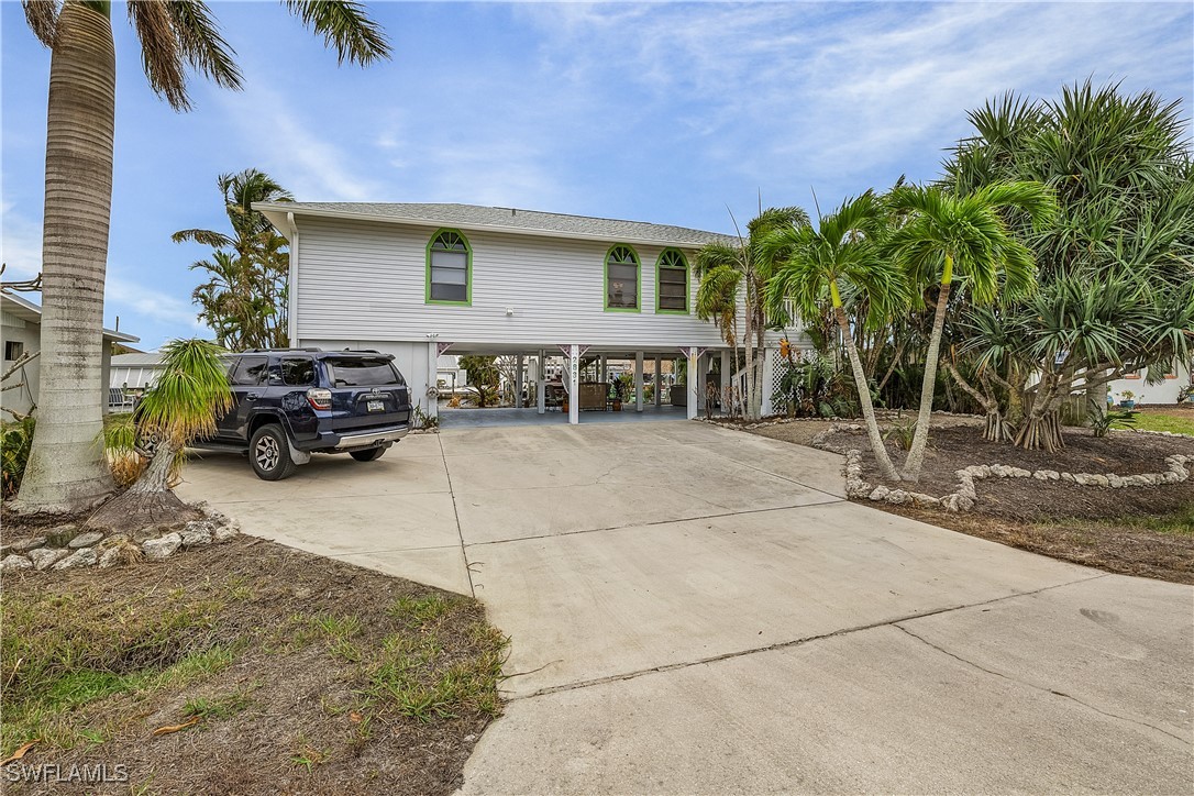 a view of a house with a patio