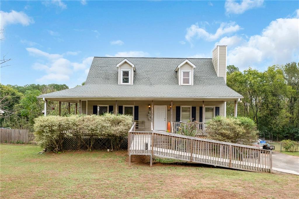 front view of a house with a yard