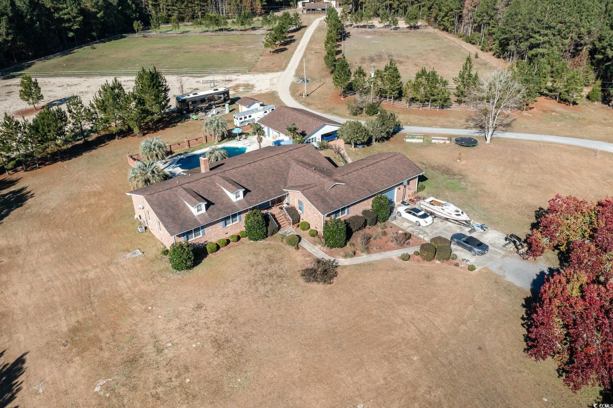 Aerial view featuring a rural view