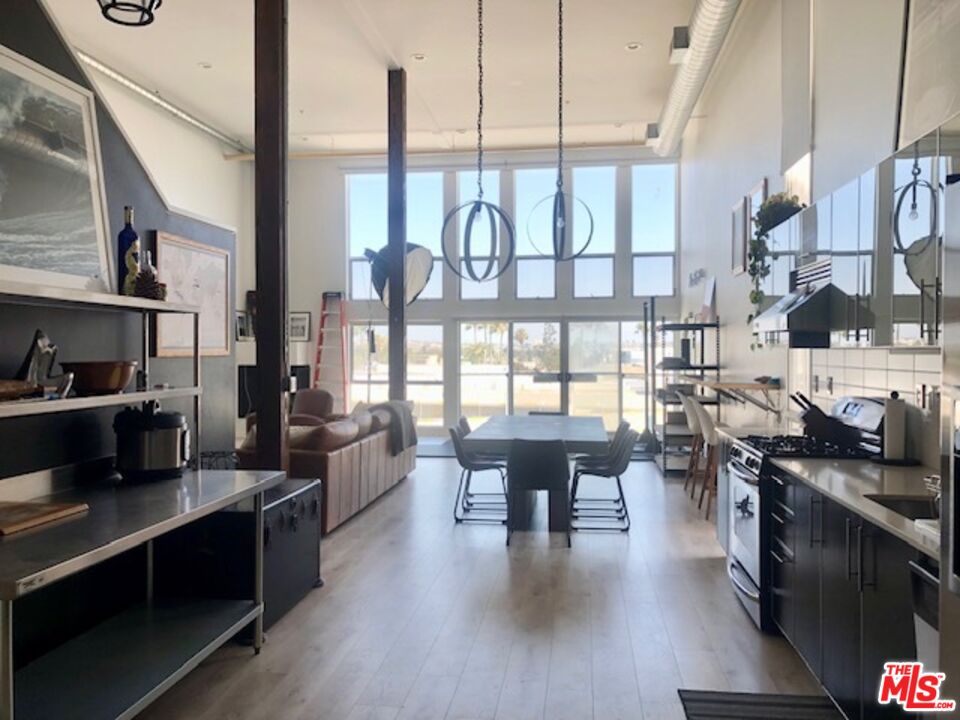 a kitchen with lots of counter top space