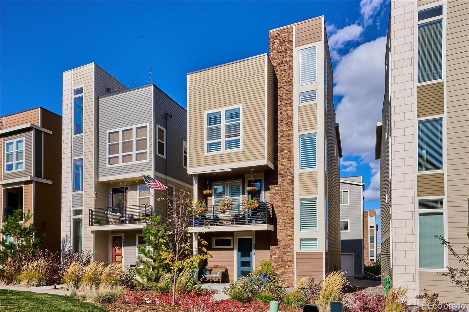 a front view of a multi story residential apartment building