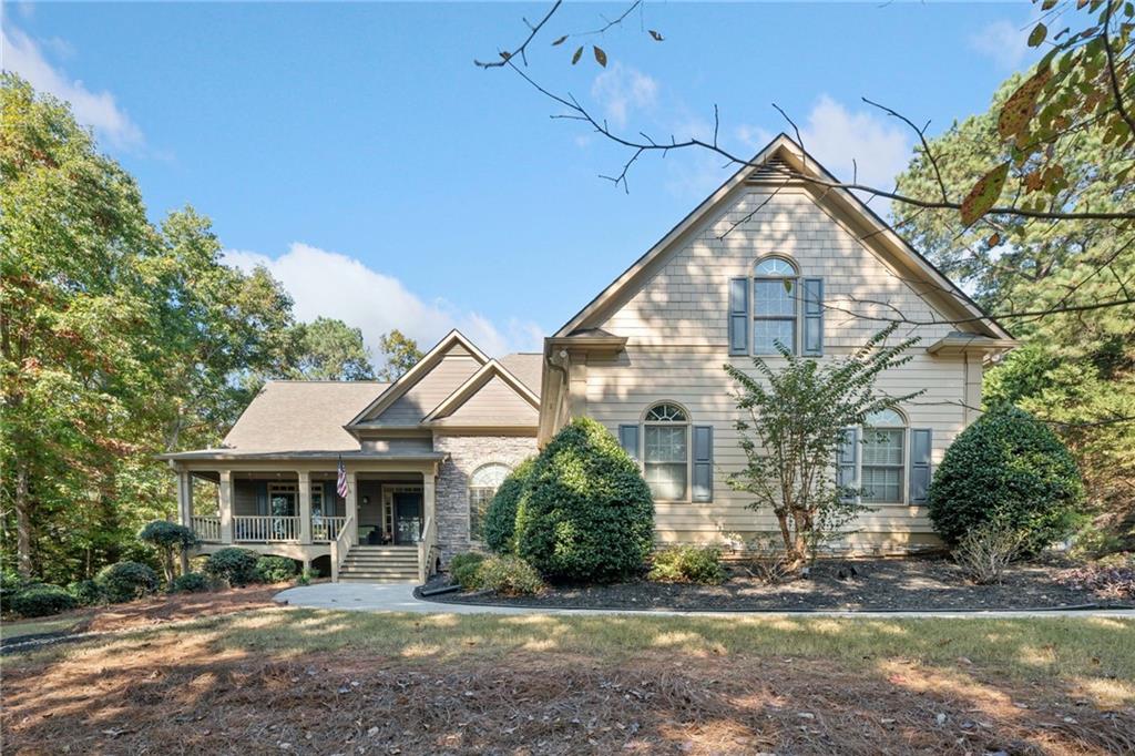 front view of a house with a yard