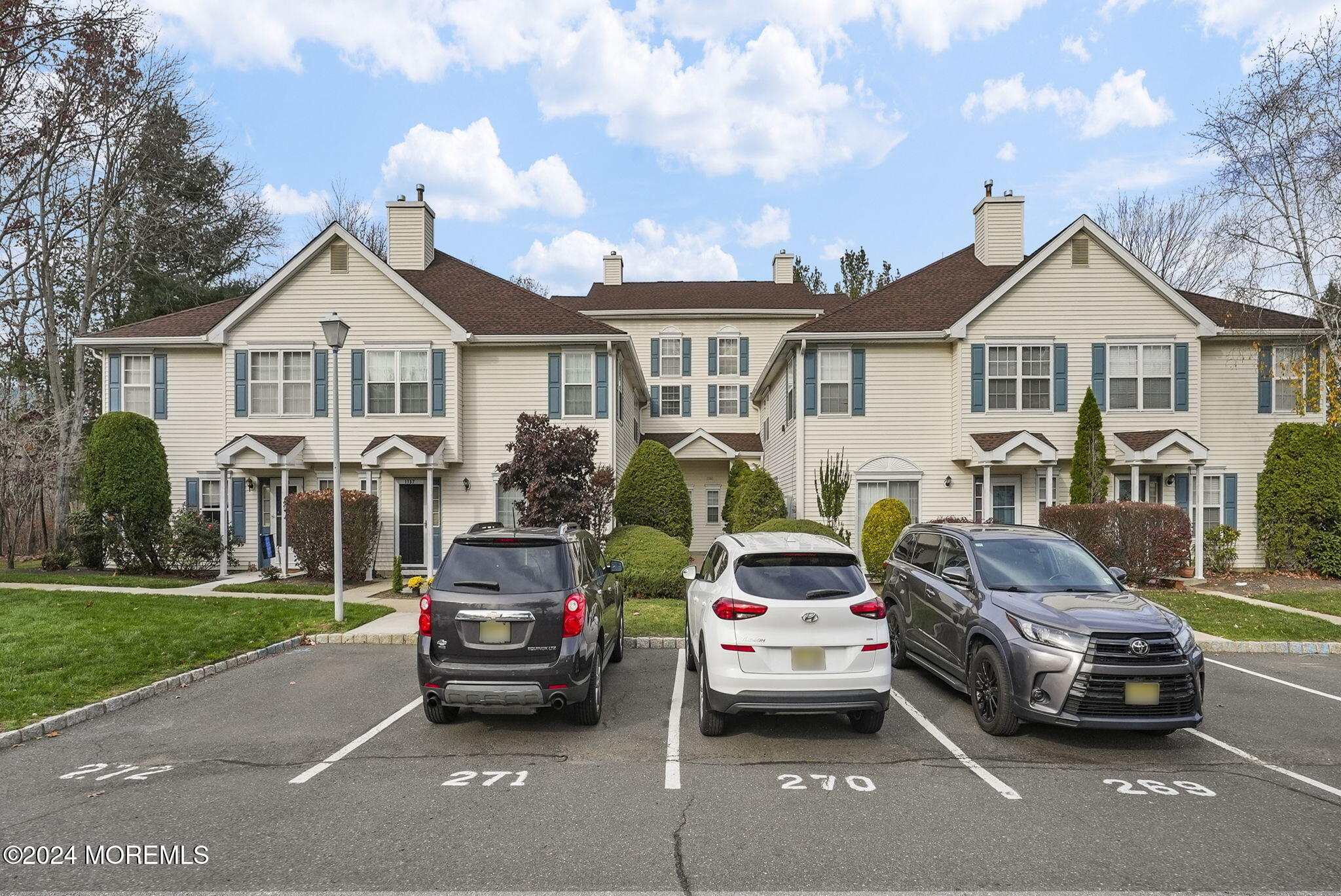 a car parked in front of a house